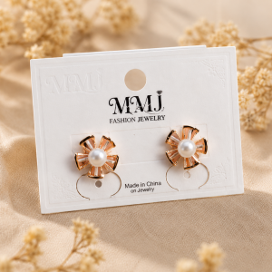 Floral Pearl Stud Earrings