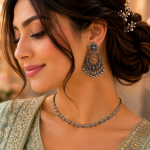 Antique Oxidized Chandelier Earrings