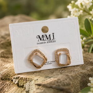 Luna Square Crystal Stud Earrings