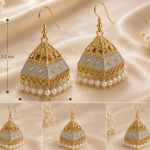 Noor Grey Pearl Jhumka