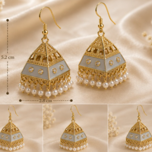 Noor Grey Pearl Jhumka