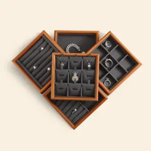 Small Simple Solid Wood Storage Box Ring