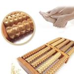 Dual 6 Row Foot Wooden Massager Roller Plantar Fasciitis Relief Feet Pain Muscle Relaxation Massage Tools
