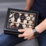 Watch display box - 6/10/12/3/24/ watch display organizer- Faux leather organizer