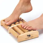 Dual 6 Row Foot Wooden Massager Roller Plantar Fasciitis Relief Feet Pain Muscle Relaxation Massage Tools