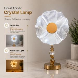 Floral Acrylic Crystal Lamp