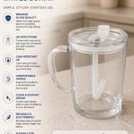 Glass Mug with Lid & Straw