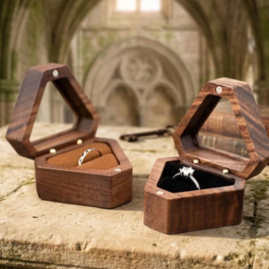 Geometric Wooden Jewelry Display Box