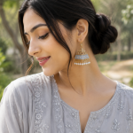 Noor Grey Pearl Jhumka